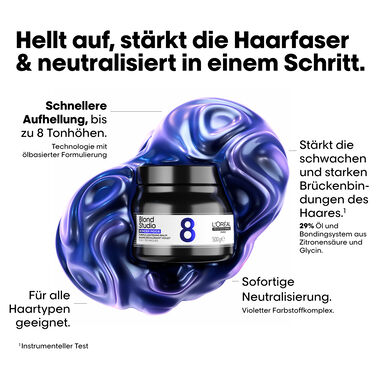 Blond Studio Purple Lightening Balm 8 Töne mit integriertem Bonder 500 gr - L'Oreal Professionnel | L'Oréal Partner Shop